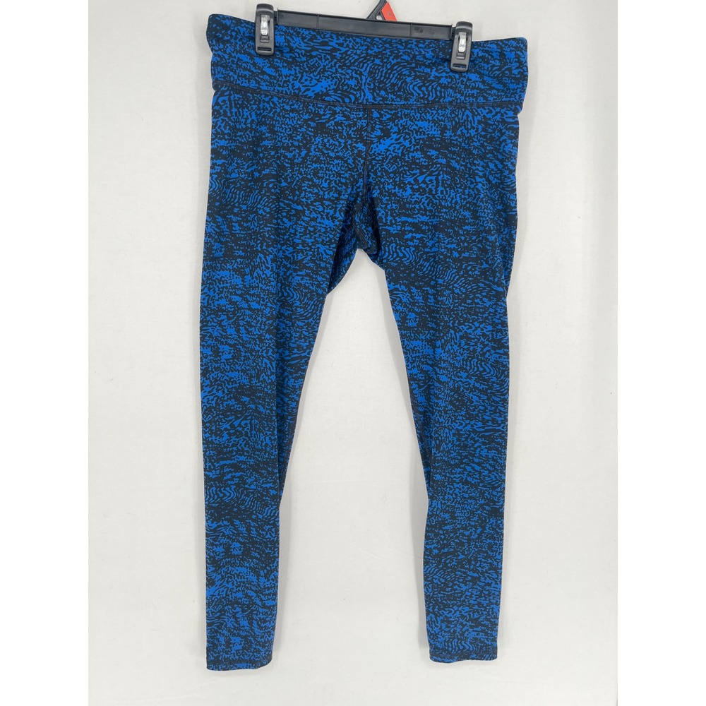 Champion Leggings Womens XL Duo Dry Athletic Workout Tights Blue Black Print